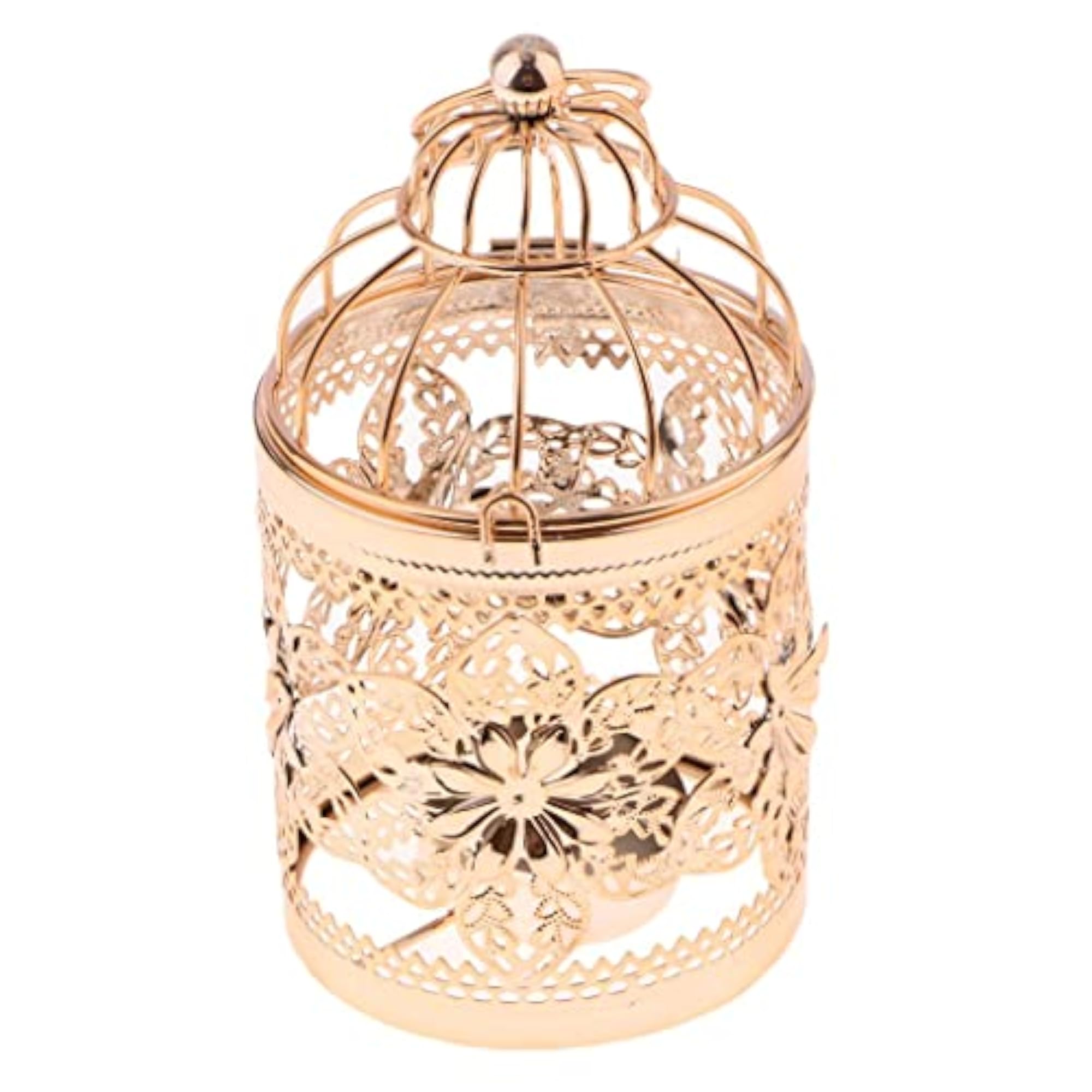 Birdcage Shape Metal Tea Light Candle Holder, 2Pcs Set