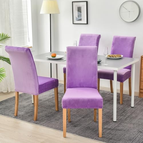 Housses de chaise salle à manger en velours extensible de qualité