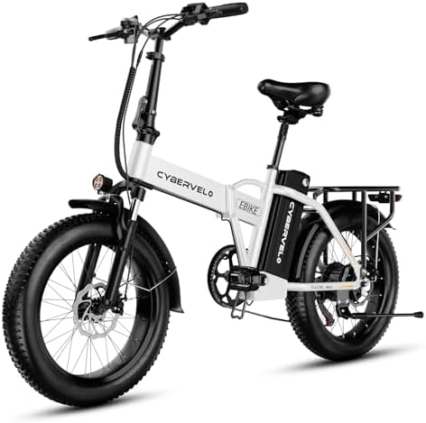CBVELO 1000W Folding Electric Bike, 48V 20AH Large Removable Battery E Bike, 30+MPH, 80 Miles Max Range, 20" Fat Tire Electric Bike for Adults, Adult Electric Bicycles for Long Commutes