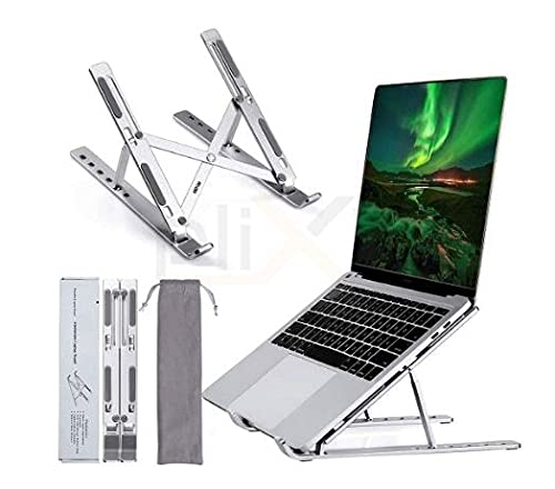 iBest Laptop Metal Stand Ergonomic Portable Tablet Stand Foldable Compatible with MacBook Air Pro, Dell XPS, HP, Lenovo More 10-15.6 Silver