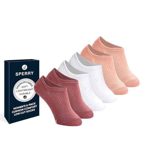 Image of Sperry Women's 6-Pack No Show Socks | Invisible Low Cut Liner, Moisture-Wicking, Non-Slip, Lightweight, Ideal for Sneakers