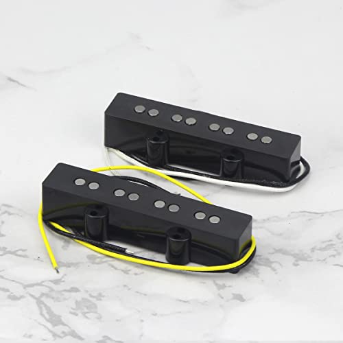 Fleor Alnico 5 Jazz Bass Pickups Neck & Bridge Pickup Set Fit 4 Strings Fender Jazz Bass Guitar Pickup Part #TOP1