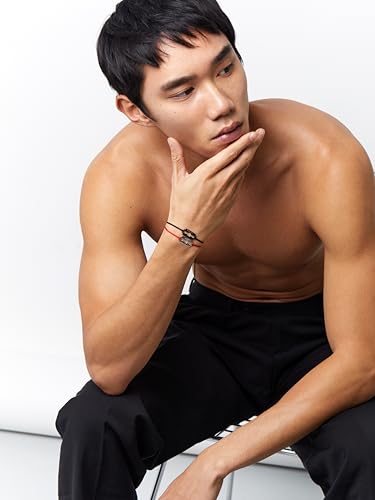 Men's Bracelet on Red Nylon Cord, Red3