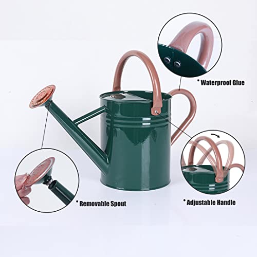 Lechloris Metal Watering Can For Outdoor Plants, 1 Gallon Galvanized Steel Watering Can With Removable Spout For Outdoor & Indoor Use, Perfect For Garden Flower, Houseplants, Forest Green #TOP2