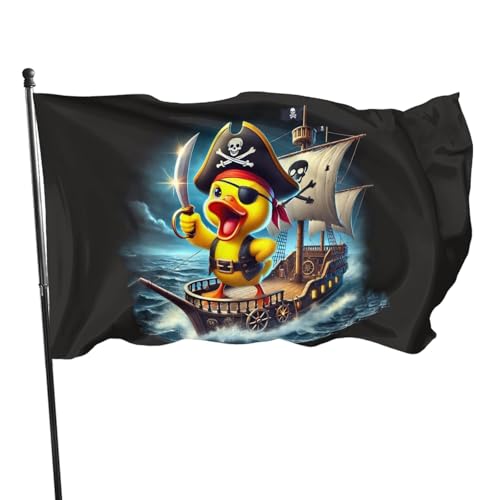 Pirate Rubber Duck Flag 3x5 Ft Pirate Ducks Flags Fade Proof Outdoor Indoor With Metal Grommets Pirate Rubber Duck Banner Home House Garden Yard Decorative Sign