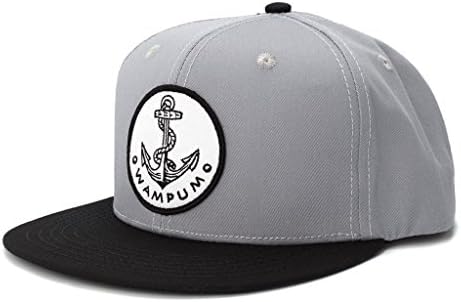 Wampum Anchor Snapback Hat Gray and Black