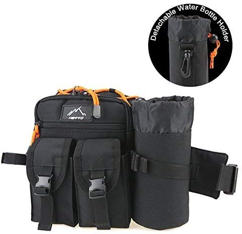 Hetto Fanny Pack Waist Bag with Water Bottle Holder Waterproof Tactical Waist Pack EDC Bag for Dog Walking Cycling Hiking Hunting Fishing