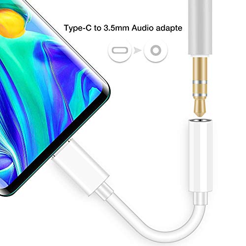 USB C to 3.5mm Aux Cable, USB C to 3.5mm Adapter Headphone, Type C to 3.5mm Audio Adapter Type C Audio Connector Hi-res Chipset for iPad Pro/Google Pixel/Pixel 2/2XL/3/Huawei/Samsung/Moto Z/Z2-2 Pack - Thumbnail 6