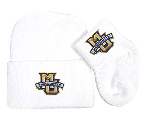 Image of Marquette Golden Eagles Newborn Baby Knit Cap and Socks Set