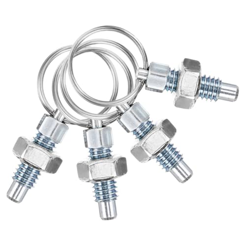 Vaguelly Émbolo de Indexación con Resorte y Anillo de Tiro Acero Inoxidable M6 4 Piezas Bloqueo Seguro para Aplicaciones Industriales y Mecánicas Uso Profesional