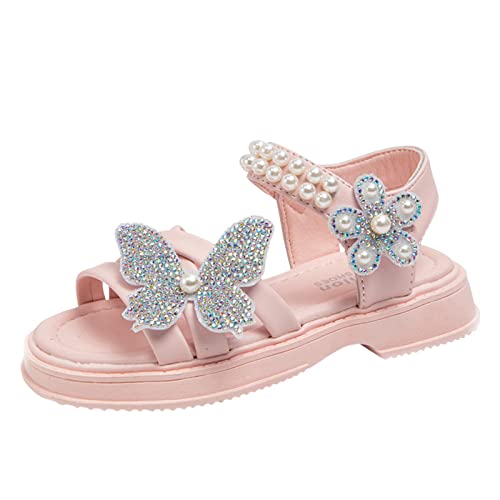 sfdgfhyf Little Girls Casual Shoes Summer Children Shoes Bow Knot Children Bright Diamond Roman Shoes Kids Soft Sole
