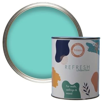 Vintro Paint Refresh Turquoise Matt Finish for Furniture, Walls, or Wood, Interior Use -1 Litre (Turquoise)