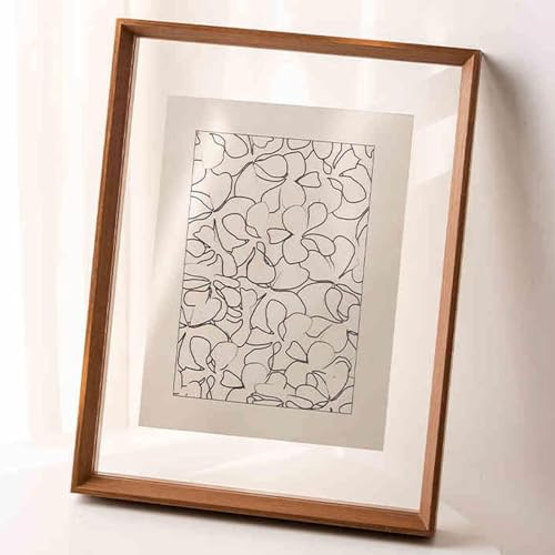 両面透明フォトフレーム、木製両面フォトフレーム、両面アクリルガラスフレーム、水平または垂直に配置可能、アートフォトディスプレイに最適 (21*29.7CM,胡夢世)