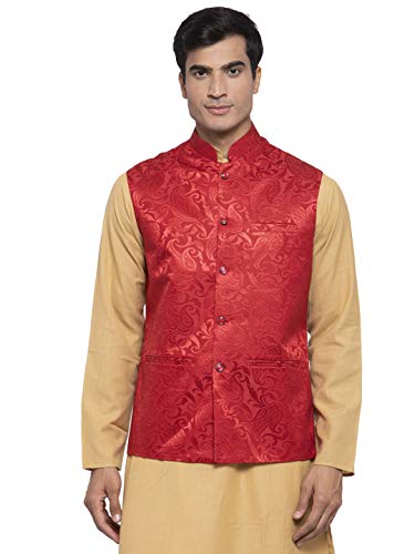 Image of Badoliya & Sons Men's Brocade Zari Nehru Jacket /Waist Coat