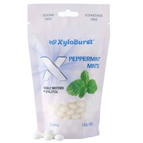 Xyloburst Peppermint Mints Sugar Free Mint Candies With Xylitol - Aspartame Free, Gluten Free, Vegan & Keto Friendly 275 Bulk Mints Bag #TOP1