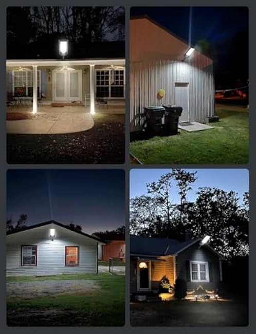 Solar Street Light, 4 Pack Wide-Angle LED Solar Flood Light with Motion Sensor, Waterproof Solar Powered Outdoor Security Lighting for Yard, Driveway, Barn