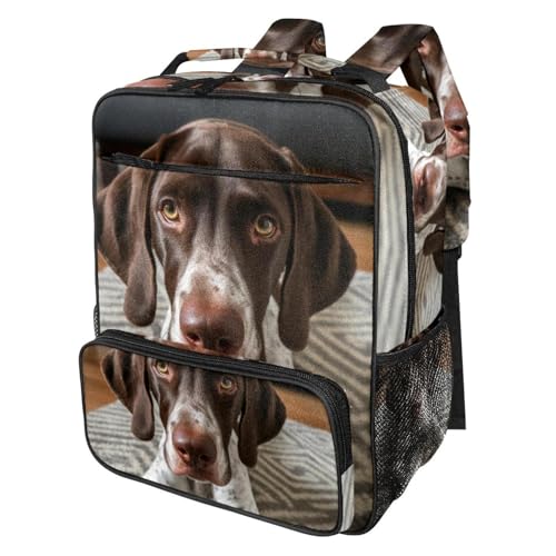 Sac à dos imprimé chien noir et blanc au design traditionnel 14.4x11.6x5.7 in