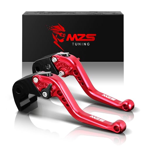Image of MZS Red Motorcycle Brake Clutch Levers Adjustable Short CNC Set | for GROM MSX125 14-26, CBR500R CB500F CB500X 13-21, Monkey 125 18-25, CB300R 18-25, CBR300R CB300F 14-22, CBR250R 11-15