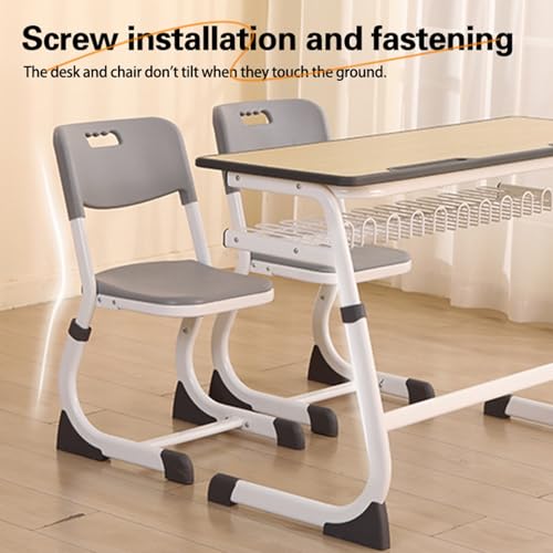 Bureau et chaise double type C robuste avec piétement ergonomique et hauteur réglable