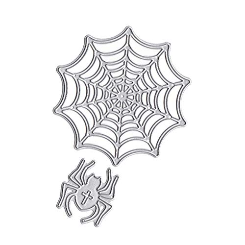 D-SYANA8 Telaraña de Halloween para Hacer álbumes de Fotos, Troqueles de Metal para álbumes de Recortes, Plantillas en Relieve para Hacer Tarjetas de Papel Silver
