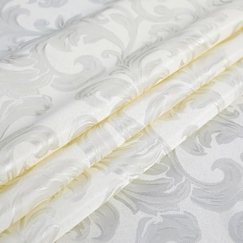 Nappe de luxe rectangulaire blanche en dentelle patchwork pour table beige 150x300