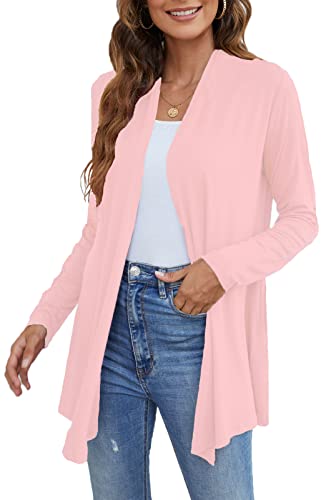 Image of Ladlop Women's Lightweight Open Front Cardigans Long Sleeve Casual Soft Drape Fall Cardigan