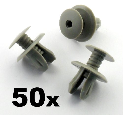 50 x Clips Panel Forro Gris Oscuro Pack T4 T5 Transporter Eurovan - Remaches PlÃ¡sticos - Coche Grapas - Franqueo libre!