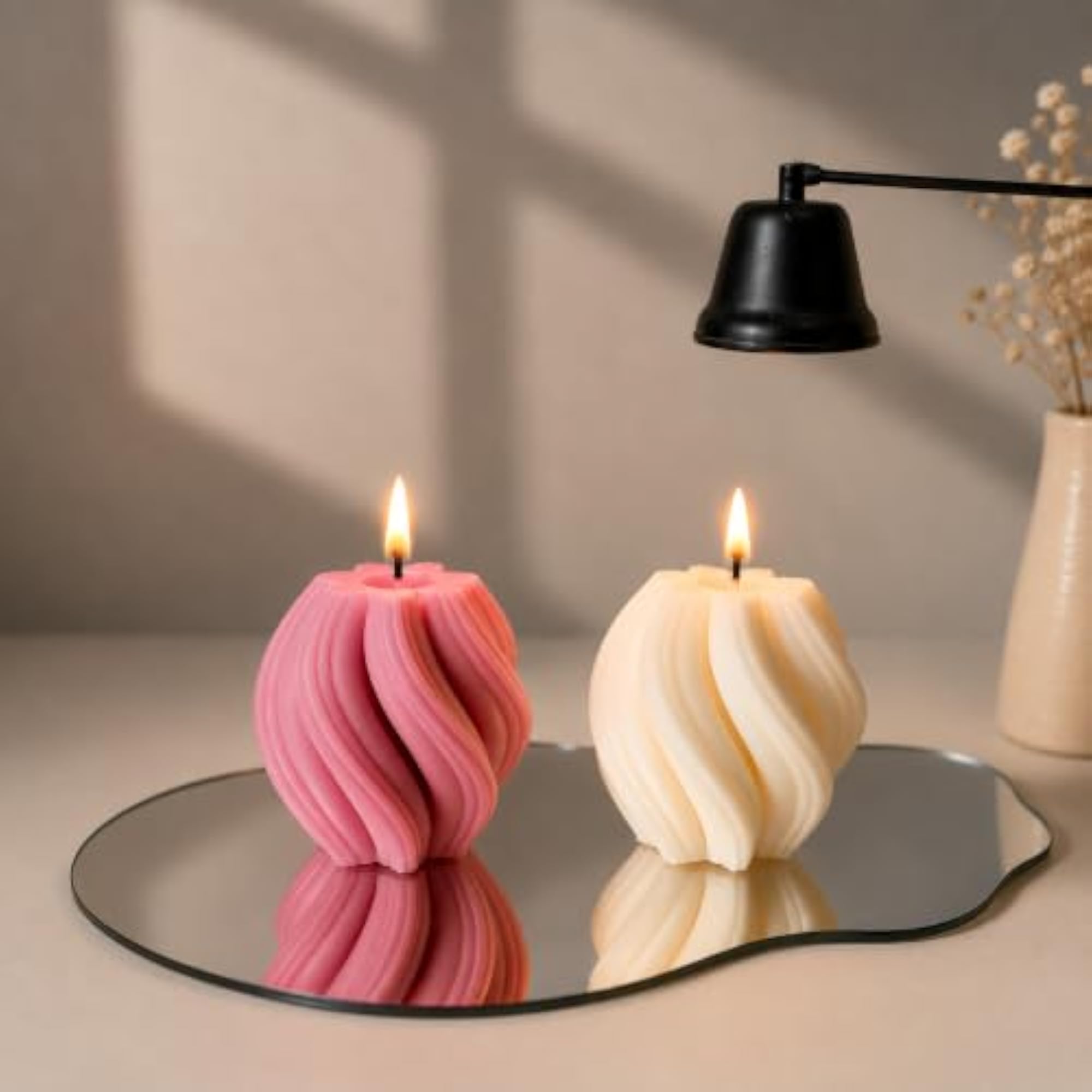 Spiral Twisted Pillar Candle for Home Decor