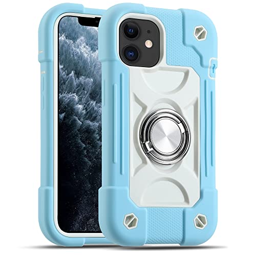Image of MARKILL Compatible with iPhone with Built-in 360Rotating Ring Stand, Military Grade Drop Protection Full Body Rugged Heavy Duty Case Durable Cover (Ice Blue, iPhone 11 6.1 inch)