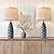 USumkky 23.75" Modern Blue Ceramic Lamps Set of 2 for Living Room Study Room Office Dorm Farmhouse Nightstand, End Table Lamps