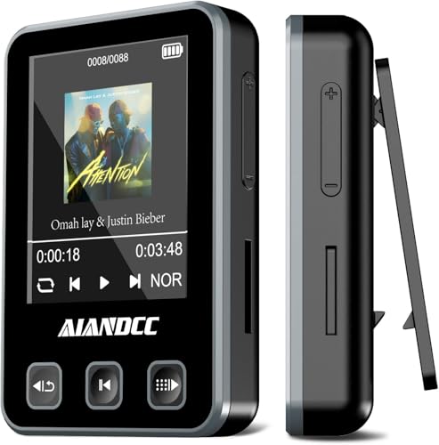 MP3 Player Bluetooth 5.3 mit Sport Clip und Sportarmband, mp3-player mit 1,77 Zoll TFT Farbbildschirm, Mp3 Player mit Kopfhörer, Unterstützt bis 128GB SD Karte, Schwarz MP3 Player Bluetooth 5.3 mit Sport Clip und Sportarmband, mp3-player mit 1,77 Zoll TFT Farbbildschirm, Mp3 Player mit Kopfhörer, Unterstützt bis 128GB SD Karte, Schwarz