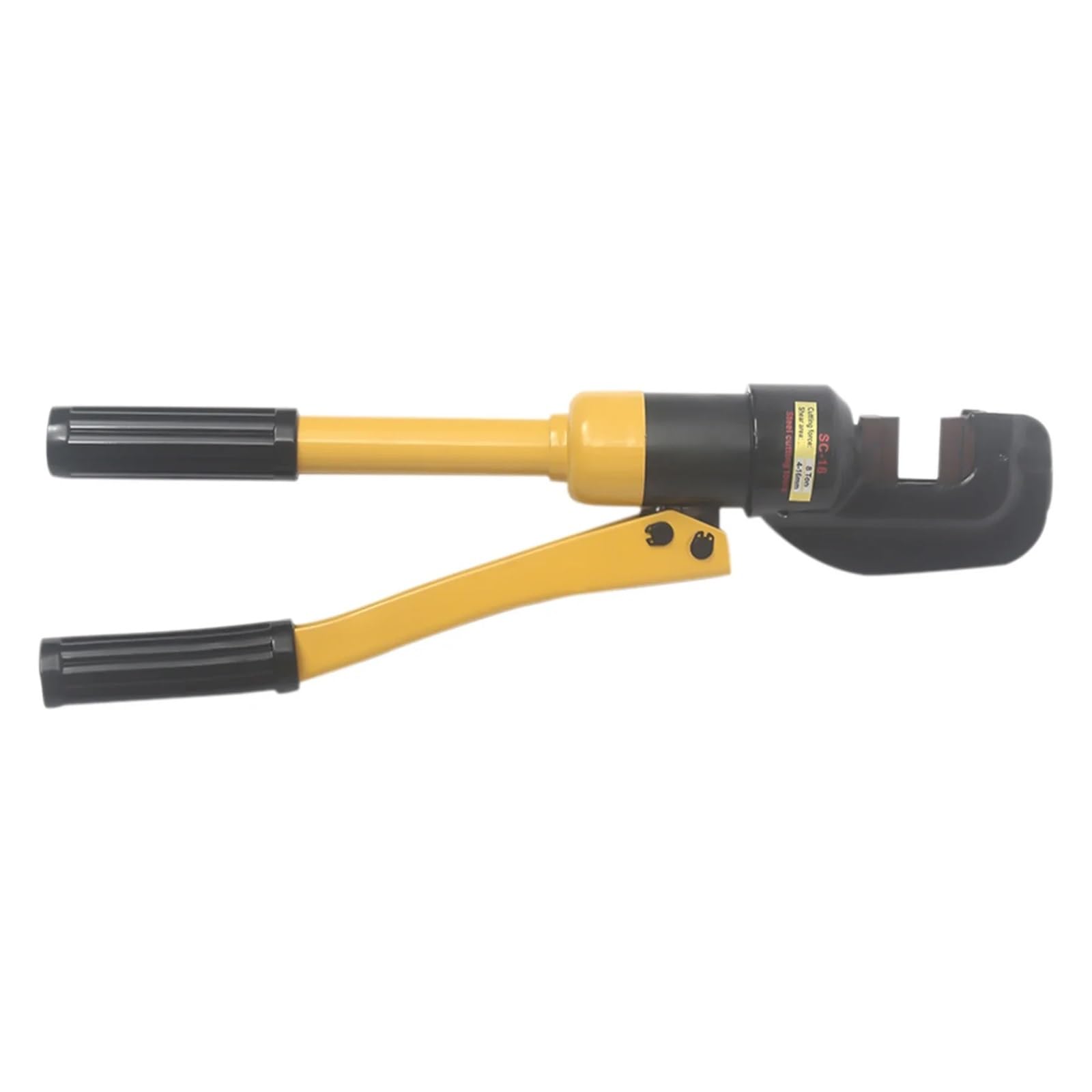 Bnvewr Yellow Hydraulic Crimping Tool, Hydraulic Rebar Cutter Large Pliers Threaded Steel Bolt Cutters Construction Clamp Scissors 8Ton