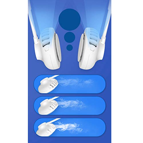 Ventilateur de cou suspendu 3 vitesses réglables à recharge USB