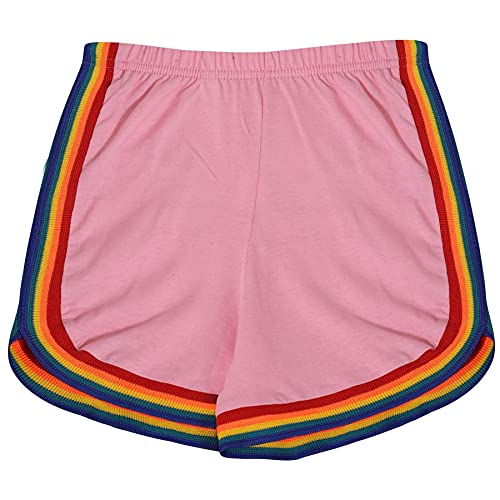 A2Z 4 Kids Chicas Algodón Bailar Deportes Trendy Moda Verano Caliente Corta Ligera Comodidad - Girls Shorts 426 Rainbow Baby Pink 13