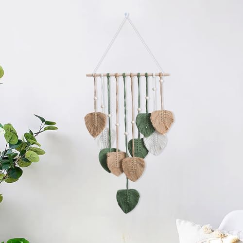 Arazzo da Parete in Macramè,Arazzi Tessuti a Mano in Stile Boemo,Arazzo Fatto a Mano Decorazione da Parete Per Soggiorno, Camera da Letto, Matrimonio, Decorazione Natalizia (Marrone)