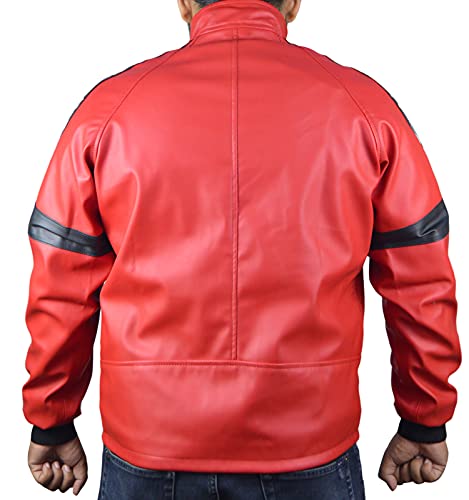 FaddyRox Smokey Red&Black FAUX Leather Jacket By Burt, Red - L4