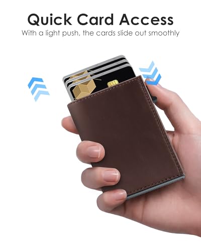 Image of QLD RFID Wallet for Men - Smart Pop up Card Holder - Trifold, Slim, Minimalist Wallet for Front Pocket, 9-11 Cards Capacity | ID Window | Cash Slot | Magnetic Closure