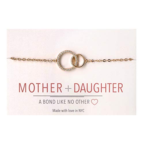 A+O Gifts for Mom, Mother Daughter Gift - Interlocking Circle Necklace OR Bracelet