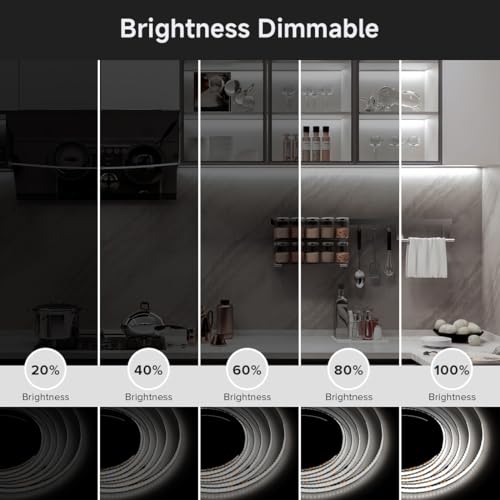 Image of BTF-LIGHTING 5V USB COB LED Strip Lights Super Bright Dimmable LED Tape Light,Cool White 6000K 3.28FT Flexible Light Strip with Strong 3M Tape for 3D Printer,TV Backlight,Cabinet,Home Lighting