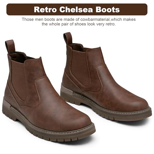 jousen mens boots retro chelsea boots mens casual slip on boots for men