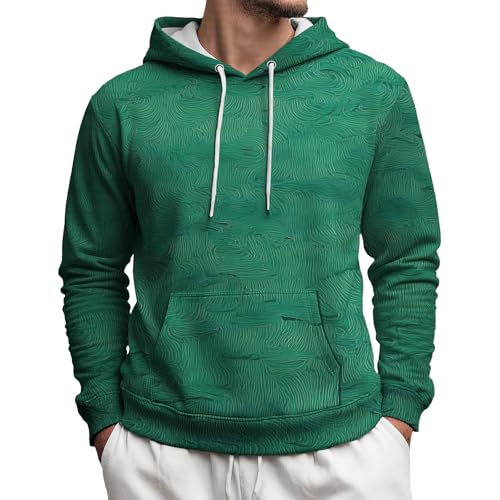 domirica Hoodie Sweatshirts For Men With Pocket Green Drawstring Casual