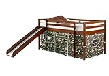 Donco Kids 750TW-750C-TB Loft Bed with Slide and Blue Tent, Twin, White