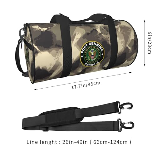 Army Fort Benning Army Base Georgia Convertible Garment Bag with Shoulder Strap, Carry on Garment Duffel Bag for Men - Rolling Foldable for Travel Luggage Bags (Black)3