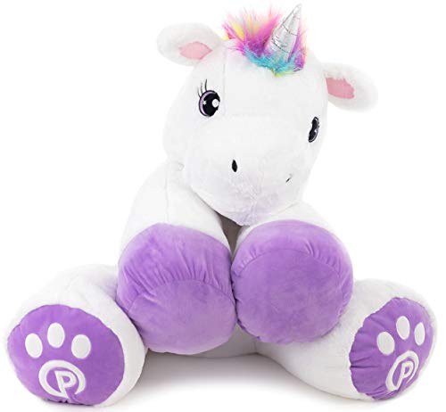 Plushible Unicorn Stuffed Animals - Valentines Day Plush Animal For Girls/Boys & Kids - Giant Size Plushie Unicorns Toys - Rainbow Hair, White, Purple, Pink - Large , Fluffy Gifts - 34 '' #TOP3