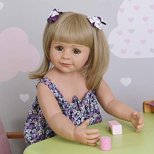WYZQ 39 Zoll 98CM Reborn Kleinkindpuppen Super Real Größe Kleinkind Reborn Puppen Kind Modell Mädchen Vollsilikon… – Bild 6