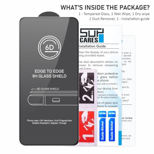 Image of SupCares Tempered Glass for Vivo X300 Ultra (6.82 Inch) With Installation Kit | 9H Edge to Edge Screen Protector | Black