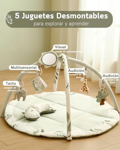 Variante de Fortella gimnasio bebe Tapete plegable Verde 97×97×55 cm