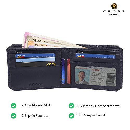 Cross Blue Men's Wallet Stylish Genuine Leather Wallets for Men Latest Gents Purse with Card Holder Compartment (AC798555) 2 41gL7gYQtjL