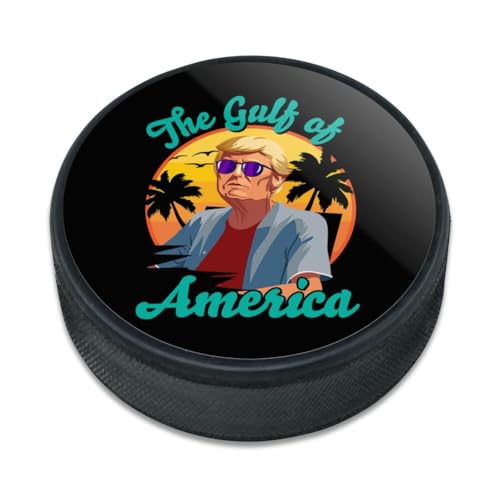 GRAPHICS & MORE Gulf of America Trump Ice Hockey Puck