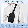 HOTUT Small Sling Bag,Waterproof Chest Bag for Men and Women,Mini Crossbody Shoulder Backpack with Zipper and Adjustable Strap for Travel,Hiking,Cycling,Camping,Outdoor Sports(Black) #4